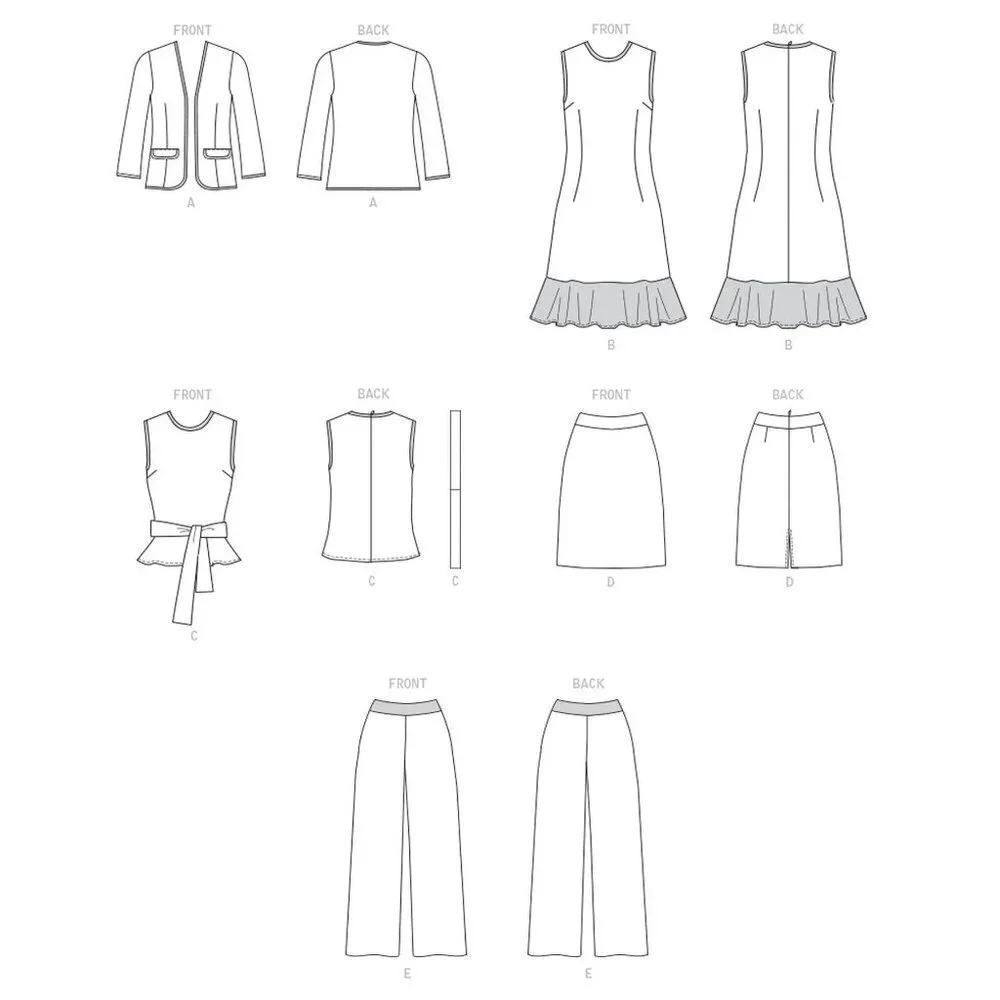 Butterick Sewing Pattern‎ 6795 10760 Jacket Dress Top Skirt Pants Size 6-14